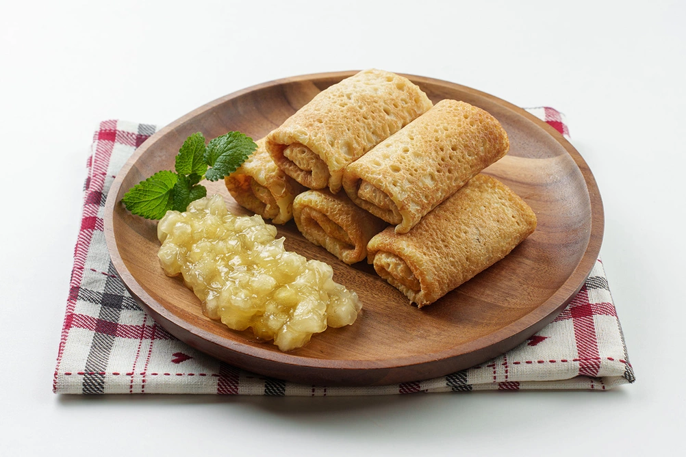 блинчики с яблоком и корицей