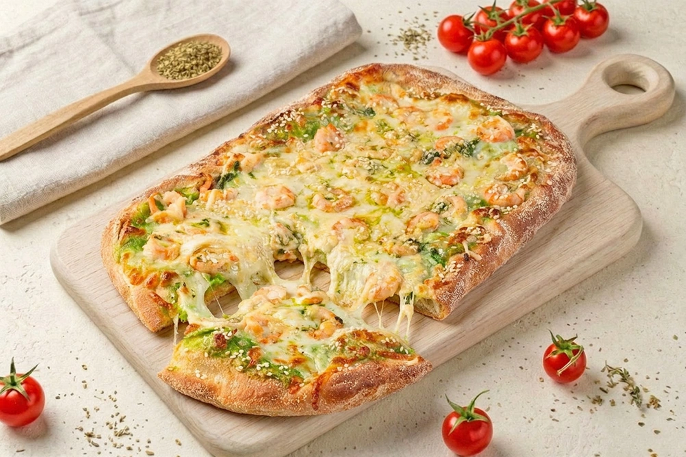 пицца римская креветки с сыром