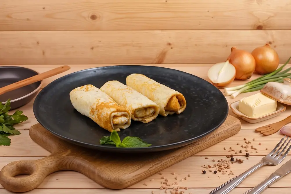 блины с курицей 