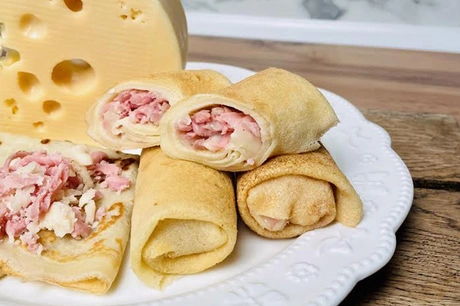 блины с ветчиной и сыром