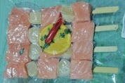 шашлычки из гребешка и семги