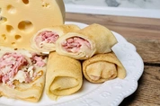 блины с ветчиной и сыром